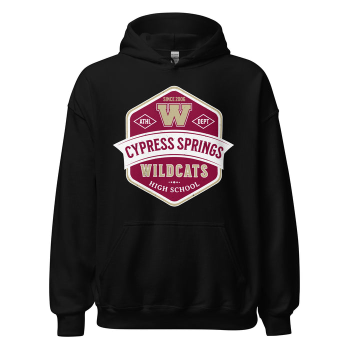 Cypress Woods High School Wildcats Black Classic Unisex Hoodie 209