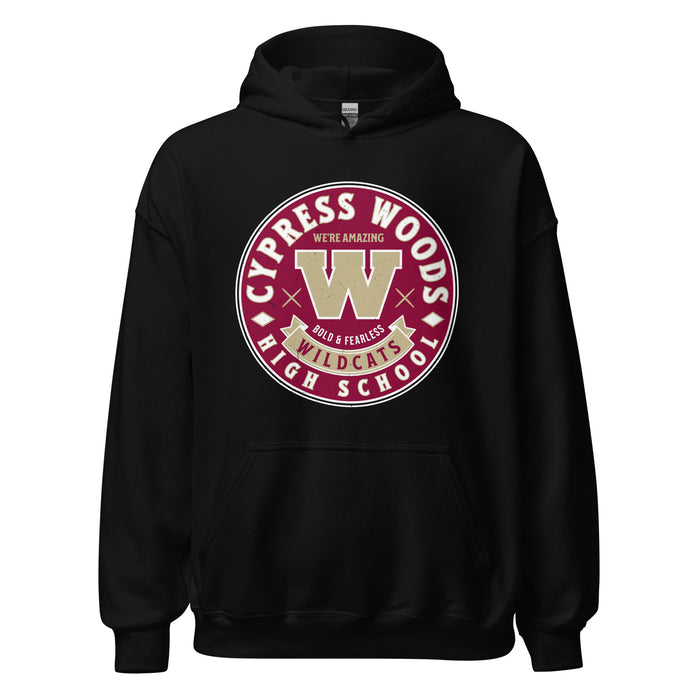 Cypress Woods High School Wildcats Black Classic Unisex Hoodie 215