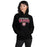 Woman wearing Cypress Woods High School Wildcats Black Classic Unisex Hoodie 234