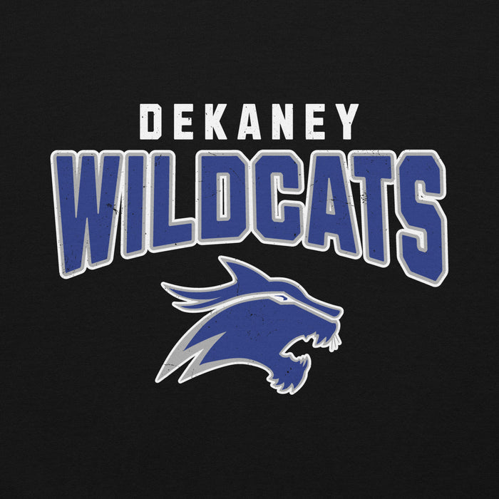 Close-up view of Dekaney High School Wildcats Black Classic Unisex Hoodie 234