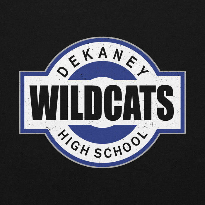 Close-up view of Dekaney High School Wildcats Black Classic Unisex Hoodie 011