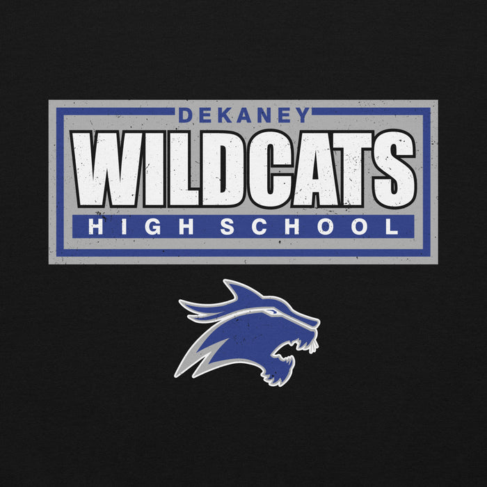 Close-up vie of Dekaney High School Wildcats Black Classic Unisex Hoodie 049