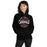 Woman wearing Del Valle High School Cardinals Black Classic Unisex Hoodie 218
