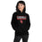 Woman wearing Del Valle High School Cardinals Black Classic Unisex Hoodie 049