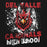 Close-up view of Del Valle High School Cardinals Black Classic Unisex Hoodie 205