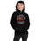 Woman wearing Del Valle High School Cardinals Black Classic Unisex Hoodie 206