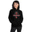 Woman wearing Del Valle High School Cardinals Black Classic Unisex Hoodie 222
