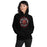 Woman wearing Del Valle High School Cardinals Black Classic Unisex Hoodie 227