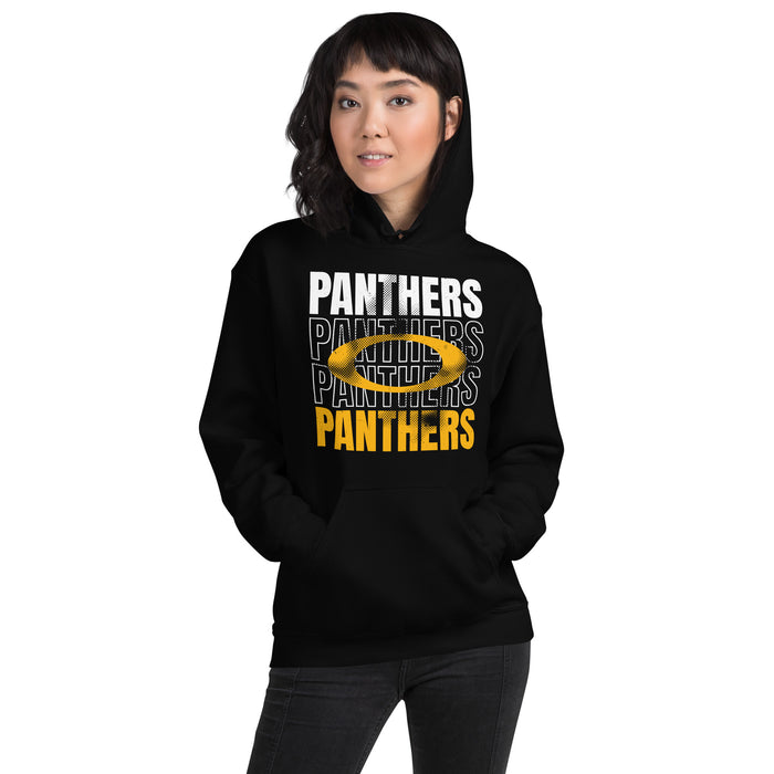 Woman wearing Klein Oak High School Panthers Black Classic Unisex Hoodie 233