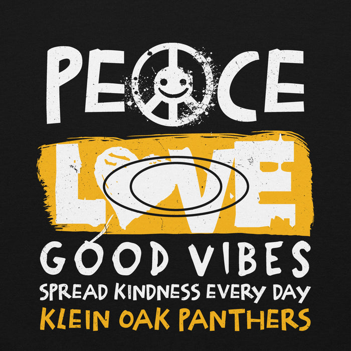 Close-up view of Klein Oak High School Panthers Black Classic Unisex Hoodie 240