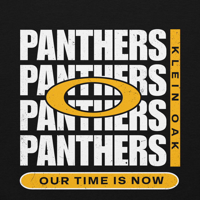 Close-up view of Klein Oak High School Panthers Black Classic Unisex Hoodie 235