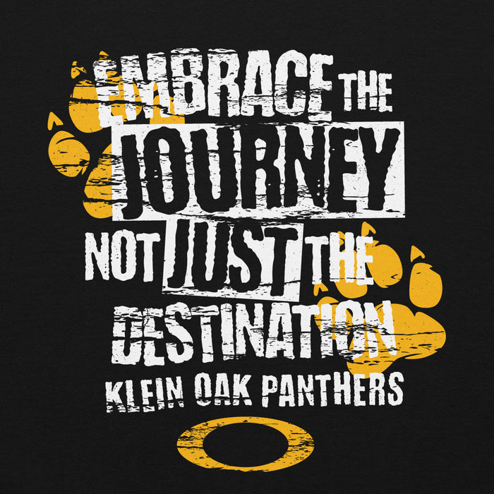 Close-up view of Klein Oak High School Panthers Black Classic Unisex Hoodie 232