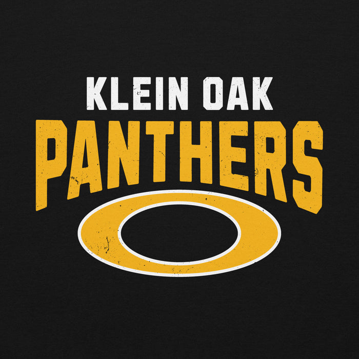 Close-up view of Klein Oak High School Panthers Black Classic Unisex Hoodie 234