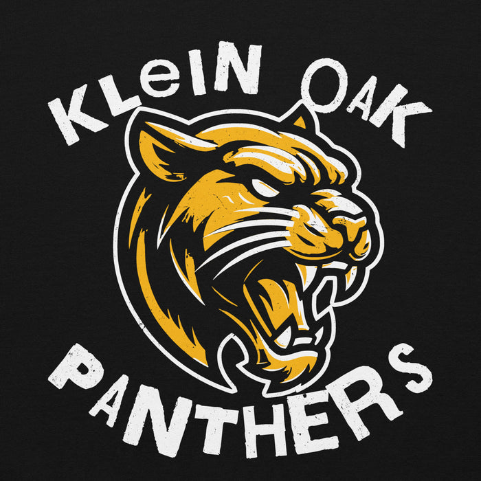 Close-up view of Klein Oak High School Panthers Black Classic Unisex Hoodie 228