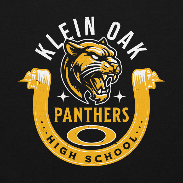 Close-up view of Klein Oak High School Panthers Black Classic Unisex Hoodie 229