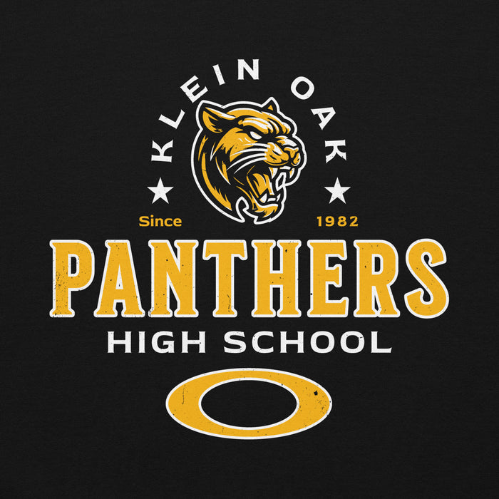 Close-up view of Klein Oak High School Panthers Black Classic Unisex Hoodie 222