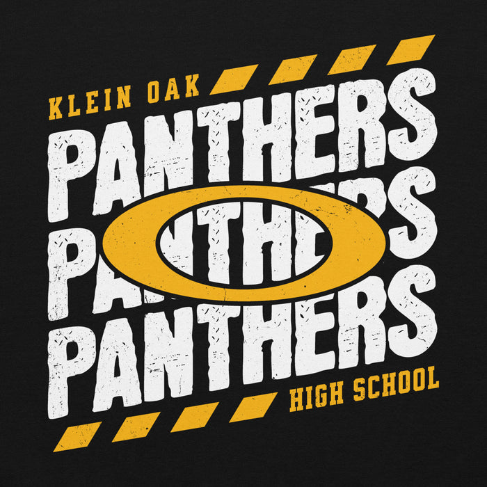 Close-up view of Klein Oak High School Panthers Black Classic Unisex Hoodie 223