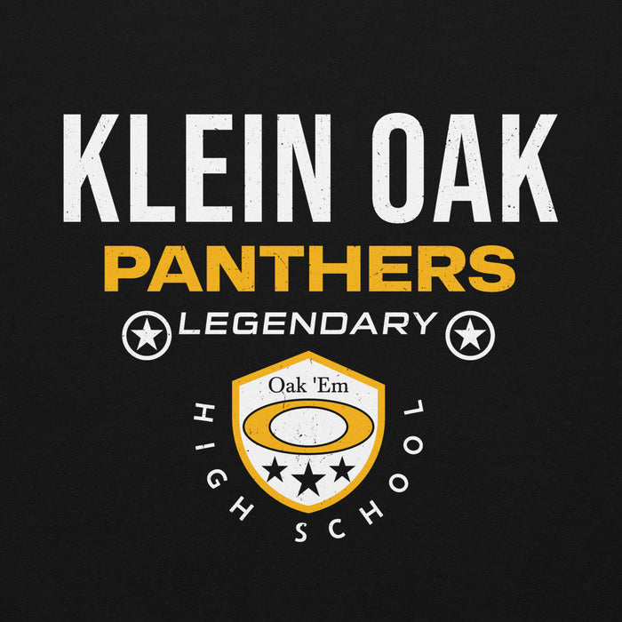 Close-up view of Klein Oak High School Panthers Black Classic Unisex Hoodie 003