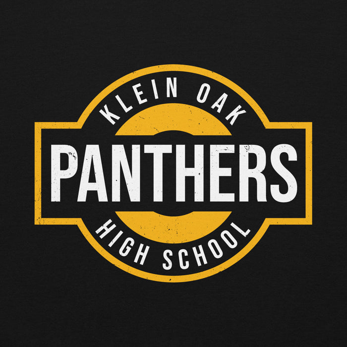 Close-up view of Klein Oak High School Panthers Black Classic Unisex Hoodie 011