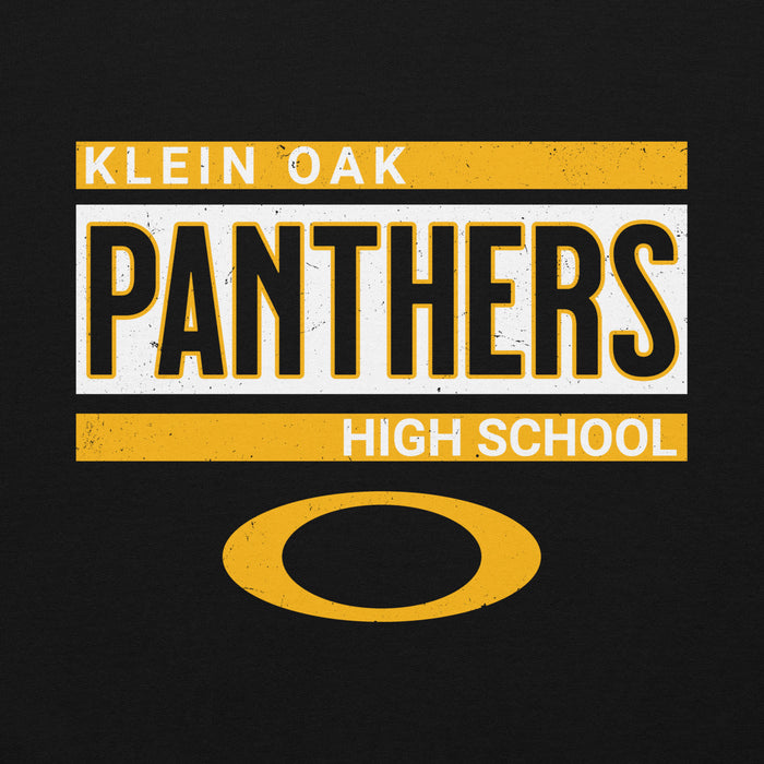 Close-up view of Klein Oak High School Panthers Black Classic Unisex Hoodie 098