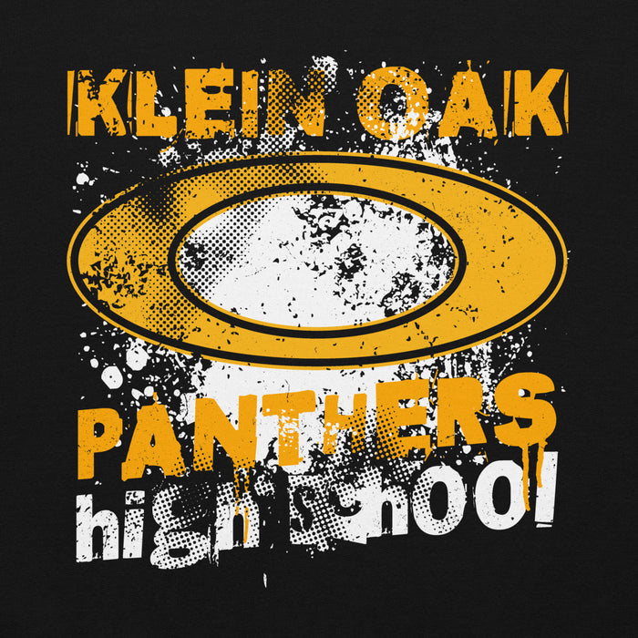 Close-up view of Klein Oak High School Panthers Black Classic Unisex Hoodie 205