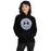 Woman wearing Hebron High School Hawks Black Classic Unisex Hoodie 215