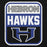 Close-up view of Hebron High School Hawks Black Classic Unisex Hoodie 001