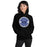 Woman wearing Hebron High School Hawks Black Classic Unisex Hoodie 203