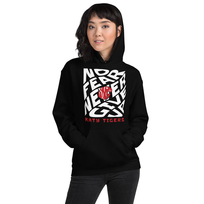 Woman wearing Katy High School Tigers Black Classic Unisex Hoodie 236