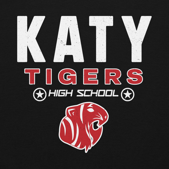 Close-up view of Katy High School Tigers Black Classic Unisex Hoodie 003