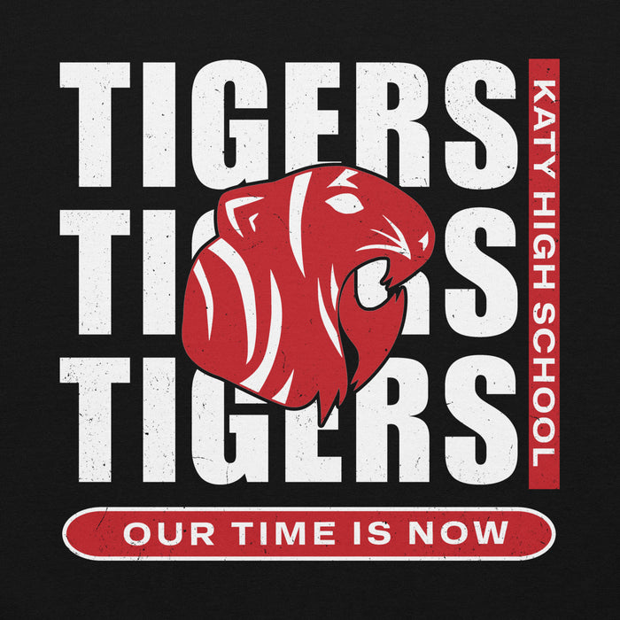 Close-up view of Katy High School Tigers Black Classic Unisex Hoodie 235