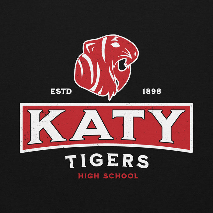 Close-up view of Katy High School Tigers Black Classic Unisex Hoodie 202