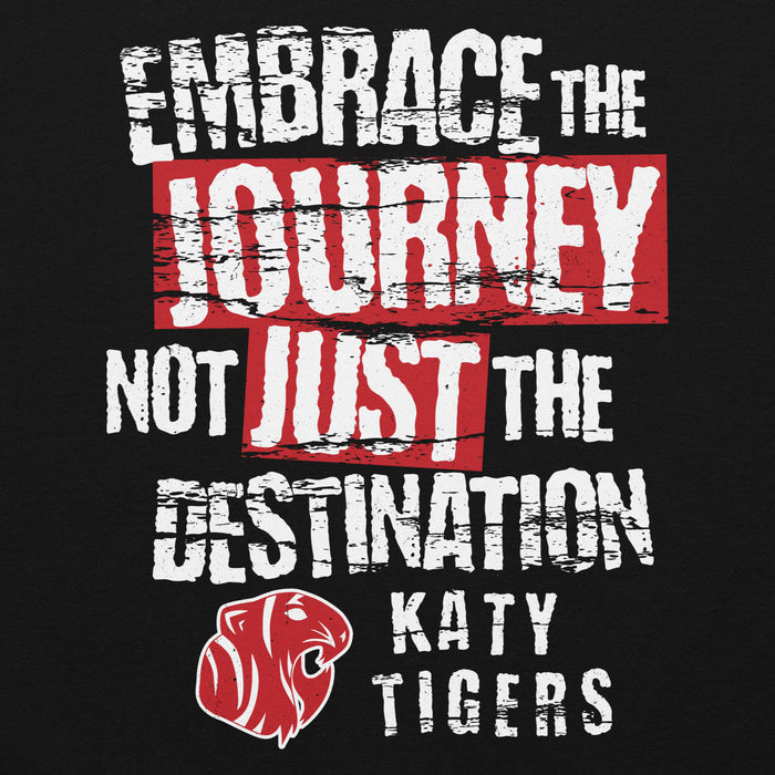 Close-up view of Katy High School Tigers Black Classic Unisex Hoodie 232