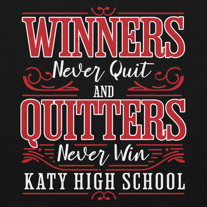 Close-up view of Katy High School Tigers Black Classic Unisex Hoodie 237