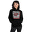 Woman wearing Lake Travis High School Cavaliers Black Classic Unisex Hoodie 235