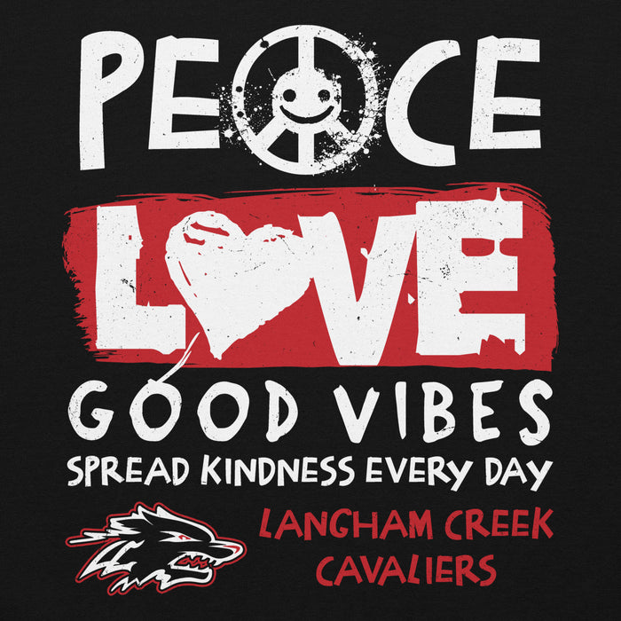 Close-up view of Langham Creek High School Lobos Black Classic Unisex Hoodie 240