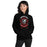 Woman wearing Langham Creek High School Lobos Black Classic Unisex Hoodie 227