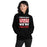 Woman wearing Langham Creek High School Lobos Black Classic Unisex Hoodie 231