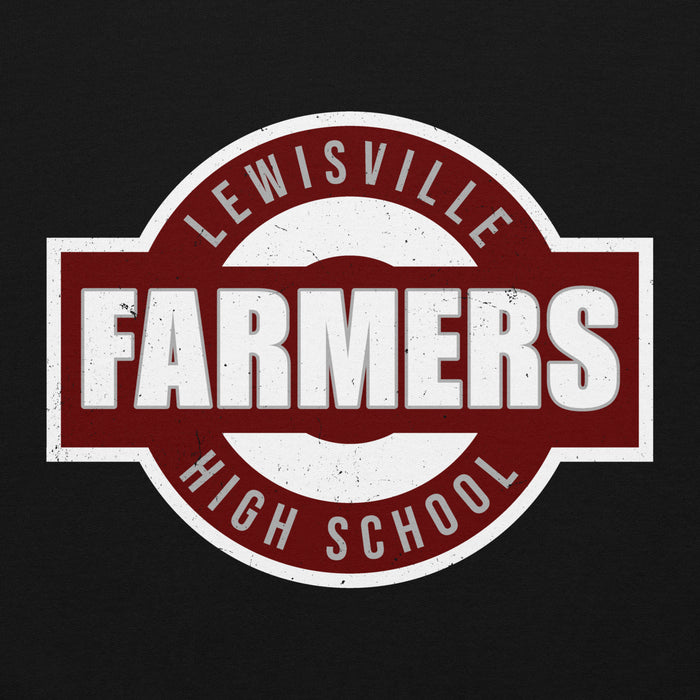 Close-up view of Lewisville High School Farmers Black Classic Unisex Hoodie 011