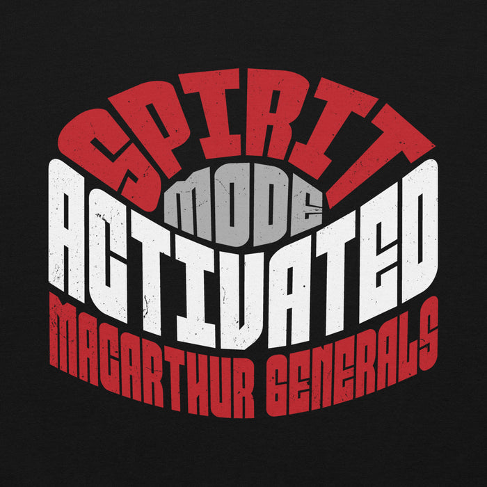 Close-up view of MacArthur High School Generals Black Classic Unisex Hoodie 242