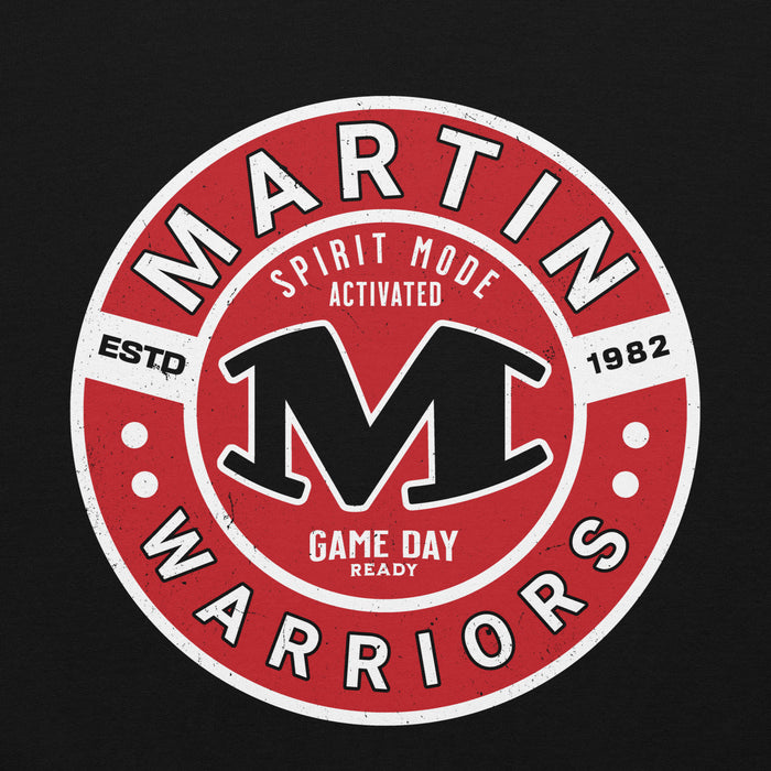 Close-up view of Martin High School Warriors Black Classic Unisex Hoodie 239