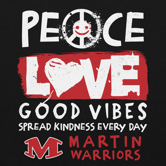 Close-up view of Martin High School Warriors Black Classic Unisex Hoodie 240