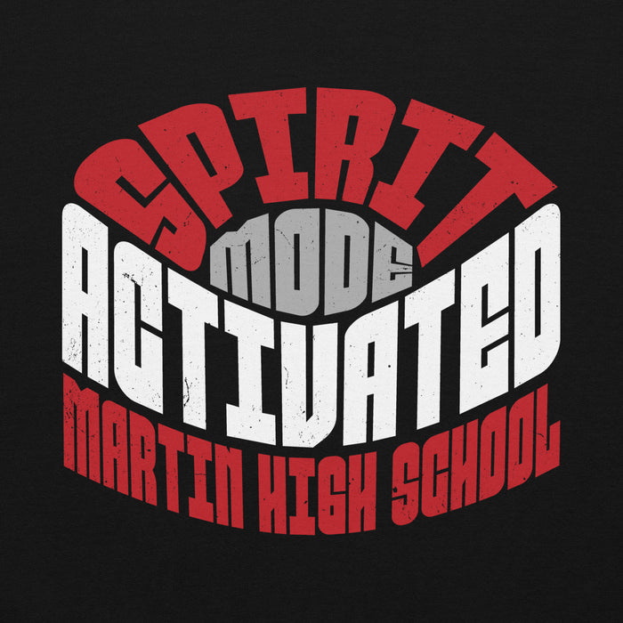 Close-up view of Martin High School Warriors Black Classic Unisex Hoodie 242
