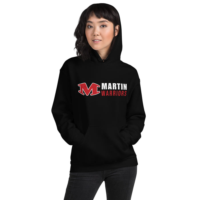 Woman wearing Martin High School Warriors Black Classic Unisex Hoodie 200