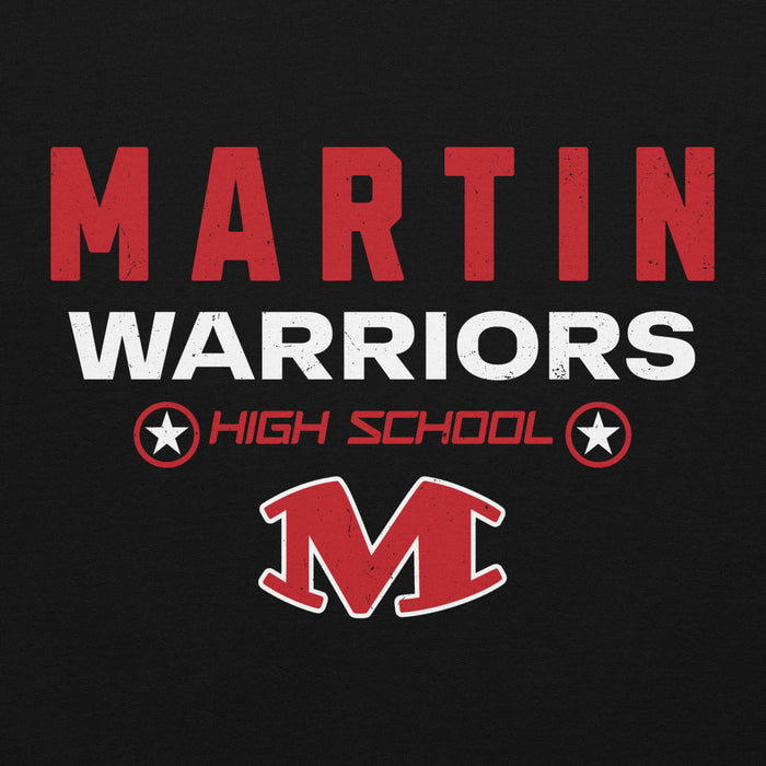Back view of Martin High School Warriors Black Classic Unisex Hoodie 003