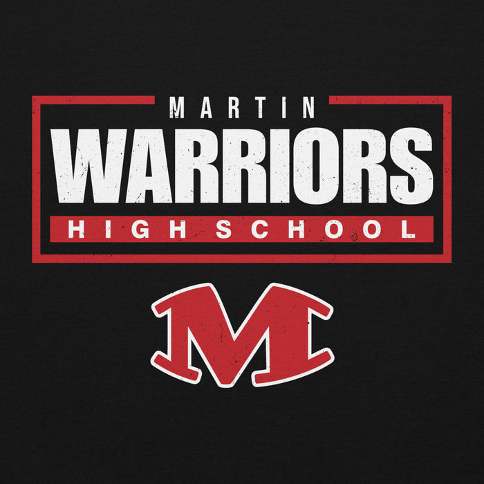 Close-up view of Martin High School Warriors Black Classic Unisex Hoodie 049