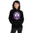 Woman wearing Morton Ranch High School Mavericks Black Classic Unisex Hoodie 212