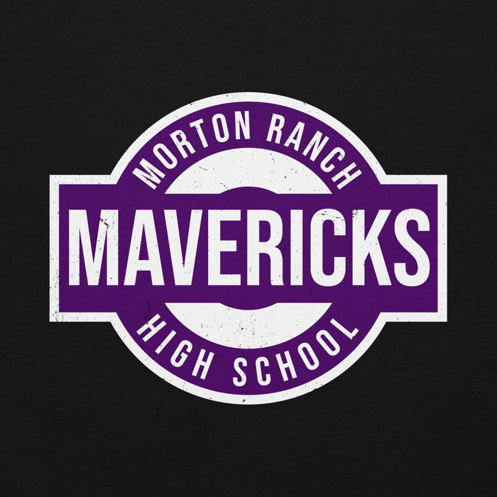 Close-up view of Morton Ranch High School Mavericks Black Classic Unisex Hoodie 011