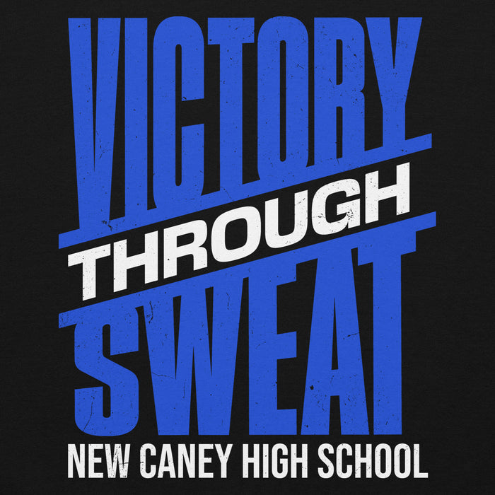Close-up view of New Caney High School Eagles Black Classic Unisex Hoodie 241