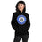 Woman wearing New Caney High School Eagles Black Classic Unisex Hoodie 216